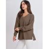 imageANRABESS Oversized Long Sleeve Shirts for Women Off the Shoulder Sweatshirt Loose V Neck Tunic Tops High Low Sweater 2024Brown