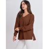 imageANRABESS Oversized Long Sleeve Shirts for Women Off the Shoulder Sweatshirt Loose V Neck Tunic Tops High Low Sweater 2024Caramel