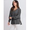 imageANRABESS Oversized Long Sleeve Shirts for Women Off the Shoulder Sweatshirt Loose V Neck Tunic Tops High Low Sweater 2024Dark Grey