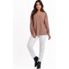 imageANRABESS Oversized Long Sleeve Shirts for Women Off the Shoulder Sweatshirt Loose V Neck Tunic Tops High Low Sweater 2024Deep Apricot