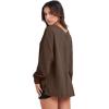 imageANRABESS Oversized Long Sleeve Shirts for Women Off the Shoulder Sweatshirt Loose V Neck Tunic Tops High Low Sweater 2024Deep Brown