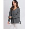 imageANRABESS Oversized Long Sleeve Shirts for Women Off the Shoulder Sweatshirt Loose V Neck Tunic Tops High Low Sweater 2024Deep Grey