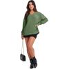 imageANRABESS Oversized Long Sleeve Shirts for Women Off the Shoulder Sweatshirt Loose V Neck Tunic Tops High Low Sweater 2024Green