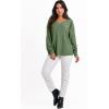 imageANRABESS Oversized Long Sleeve Shirts for Women Off the Shoulder Sweatshirt Loose V Neck Tunic Tops High Low Sweater 2024Green