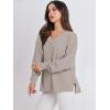 imageANRABESS Oversized Long Sleeve Shirts for Women Off the Shoulder Sweatshirt Loose V Neck Tunic Tops High Low Sweater 2024Grey Apricot