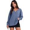 imageANRABESS Oversized Long Sleeve Shirts for Women Off the Shoulder Sweatshirt Loose V Neck Tunic Tops High Low Sweater 2024Grey Blue