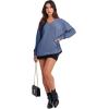 imageANRABESS Oversized Long Sleeve Shirts for Women Off the Shoulder Sweatshirt Loose V Neck Tunic Tops High Low Sweater 2024Grey Blue