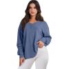 imageANRABESS Oversized Long Sleeve Shirts for Women Off the Shoulder Sweatshirt Loose V Neck Tunic Tops High Low Sweater 2024Grey Blue