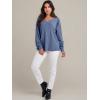 imageANRABESS Oversized Long Sleeve Shirts for Women Off the Shoulder Sweatshirt Loose V Neck Tunic Tops High Low Sweater 2024Grey Blue
