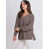 imageANRABESS Oversized Long Sleeve Shirts for Women Off the Shoulder Sweatshirt Loose V Neck Tunic Tops High Low Sweater 2024Light Brown