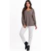 imageANRABESS Oversized Long Sleeve Shirts for Women Off the Shoulder Sweatshirt Loose V Neck Tunic Tops High Low Sweater 2024Light Brown