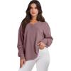 imageANRABESS Oversized Long Sleeve Shirts for Women Off the Shoulder Sweatshirt Loose V Neck Tunic Tops High Low Sweater 2024Light Purple
