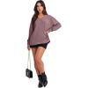 imageANRABESS Oversized Long Sleeve Shirts for Women Off the Shoulder Sweatshirt Loose V Neck Tunic Tops High Low Sweater 2024Light Purple