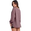 imageANRABESS Oversized Long Sleeve Shirts for Women Off the Shoulder Sweatshirt Loose V Neck Tunic Tops High Low Sweater 2024Light Purple