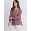 imageANRABESS Oversized Long Sleeve Shirts for Women Off the Shoulder Sweatshirt Loose V Neck Tunic Tops High Low Sweater 2024Light Purple