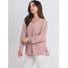 imageANRABESS Oversized Long Sleeve Shirts for Women Off the Shoulder Sweatshirt Loose V Neck Tunic Tops High Low Sweater 2024Pink