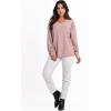 imageANRABESS Oversized Long Sleeve Shirts for Women Off the Shoulder Sweatshirt Loose V Neck Tunic Tops High Low Sweater 2024Pink