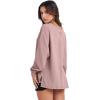 imageANRABESS Oversized Long Sleeve Shirts for Women Off the Shoulder Sweatshirt Loose V Neck Tunic Tops High Low Sweater 2024Pink