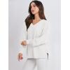 imageANRABESS Oversized Long Sleeve Shirts for Women Off the Shoulder Sweatshirt Loose V Neck Tunic Tops High Low Sweater 2024White