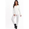 imageANRABESS Oversized Long Sleeve Shirts for Women Off the Shoulder Sweatshirt Loose V Neck Tunic Tops High Low Sweater 2024White