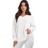 imageANRABESS Oversized Long Sleeve Shirts for Women Off the Shoulder Sweatshirt Loose V Neck Tunic Tops High Low Sweater 2024White