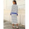 imageANRABESS Women 2 Piece Outfits Striped Sweater Skirt Sets 2025 Fall Casual Long Sleeve Pullover Top Lounge Travel Midi DressWhite Black Blue
