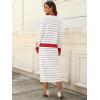 imageANRABESS Women 2 Piece Outfits Striped Sweater Skirt Sets 2025 Fall Casual Long Sleeve Pullover Top Lounge Travel Midi DressWhite Grey Red