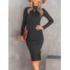 imageANRABESS Women Long Sleeve Turtleneck Slim Fit Ribbed Knit Slit Cocktail Party Sweater Midi Dress 2024 Trendy Fall OutfitsBlack