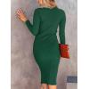 imageANRABESS Women Long Sleeve Turtleneck Slim Fit Ribbed Knit Slit Cocktail Party Sweater Midi Dress 2024 Trendy Fall OutfitsDark Green