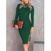 imageANRABESS Women Long Sleeve Turtleneck Slim Fit Ribbed Knit Slit Cocktail Party Sweater Midi Dress 2024 Trendy Fall OutfitsDark Green