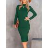 imageANRABESS Women Long Sleeve Turtleneck Slim Fit Ribbed Knit Slit Cocktail Party Sweater Midi Dress 2024 Trendy Fall OutfitsDark Green