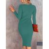 imageANRABESS Women Long Sleeve Turtleneck Slim Fit Ribbed Knit Slit Cocktail Party Sweater Midi Dress 2024 Trendy Fall OutfitsGreen Blue