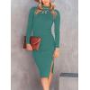 imageANRABESS Women Long Sleeve Turtleneck Slim Fit Ribbed Knit Slit Cocktail Party Sweater Midi Dress 2024 Trendy Fall OutfitsGreen Blue