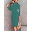 imageANRABESS Women Long Sleeve Turtleneck Slim Fit Ribbed Knit Slit Cocktail Party Sweater Midi Dress 2024 Trendy Fall OutfitsGreen Blue
