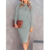 imageANRABESS Women Long Sleeve Turtleneck Slim Fit Ribbed Knit Slit Cocktail Party Sweater Midi Dress 2024 Trendy Fall OutfitsLight Gray