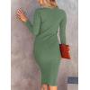 imageANRABESS Women Long Sleeve Turtleneck Slim Fit Ribbed Knit Slit Cocktail Party Sweater Midi Dress 2024 Trendy Fall OutfitsOlive