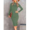 imageANRABESS Women Long Sleeve Turtleneck Slim Fit Ribbed Knit Slit Cocktail Party Sweater Midi Dress 2024 Trendy Fall OutfitsOlive