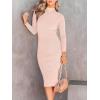 imageANRABESS Women Long Sleeve Turtleneck Slim Fit Ribbed Knit Slit Cocktail Party Sweater Midi Dress 2024 Trendy Fall OutfitsPink