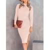 imageANRABESS Women Long Sleeve Turtleneck Slim Fit Ribbed Knit Slit Cocktail Party Sweater Midi Dress 2024 Trendy Fall OutfitsPink