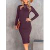 imageANRABESS Women Long Sleeve Turtleneck Slim Fit Ribbed Knit Slit Cocktail Party Sweater Midi Dress 2024 Trendy Fall OutfitsPurple
