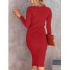 imageANRABESS Women Long Sleeve Turtleneck Slim Fit Ribbed Knit Slit Cocktail Party Sweater Midi Dress 2024 Trendy Fall OutfitsRed