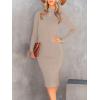 imageANRABESS Women Long Sleeve Turtleneck Slim Fit Ribbed Knit Slit Cocktail Party Sweater Midi Dress 2024 Trendy Fall OutfitsRed Apricot