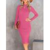 imageANRABESS Women Long Sleeve Turtleneck Slim Fit Ribbed Knit Slit Cocktail Party Sweater Midi Dress 2024 Trendy Fall OutfitsRose