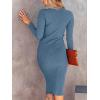 imageANRABESS Women Long Sleeve Turtleneck Slim Fit Ribbed Knit Slit Cocktail Party Sweater Midi Dress 2024 Trendy Fall OutfitsTeal