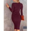 imageANRABESS Women Long Sleeve Turtleneck Slim Fit Ribbed Knit Slit Cocktail Party Sweater Midi Dress 2024 Trendy Fall OutfitsWine Red