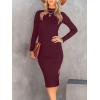 imageANRABESS Women Long Sleeve Turtleneck Slim Fit Ribbed Knit Slit Cocktail Party Sweater Midi Dress 2024 Trendy Fall OutfitsWine Red