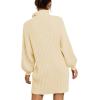 imageANRABESS Women Oversized Sweater Dress Turtleneck Batwing Long Sleeve Ribbed Knit Loose 2025 Fall Winter Casual Short DressApricot