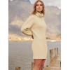 imageANRABESS Women Oversized Sweater Dress Turtleneck Batwing Long Sleeve Ribbed Knit Loose 2025 Fall Winter Casual Short DressApricot