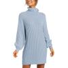 imageANRABESS Women Oversized Sweater Dress Turtleneck Batwing Long Sleeve Ribbed Knit Loose 2025 Fall Winter Casual Short DressBlue