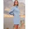 imageANRABESS Women Oversized Sweater Dress Turtleneck Batwing Long Sleeve Ribbed Knit Loose 2025 Fall Winter Casual Short DressBlue